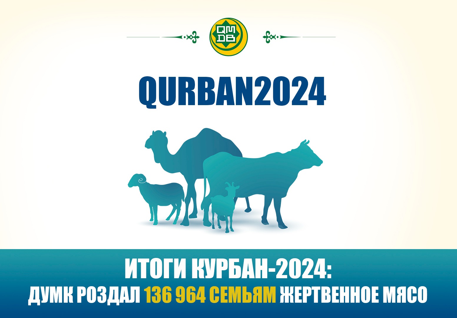 Ислам в СНГ: ИТОГИ КУРБАН-2024: ДУМК РОЗДАЛ 136 964 СЕМЬЯМ ЖЕРТВЕННОЕ МЯСО